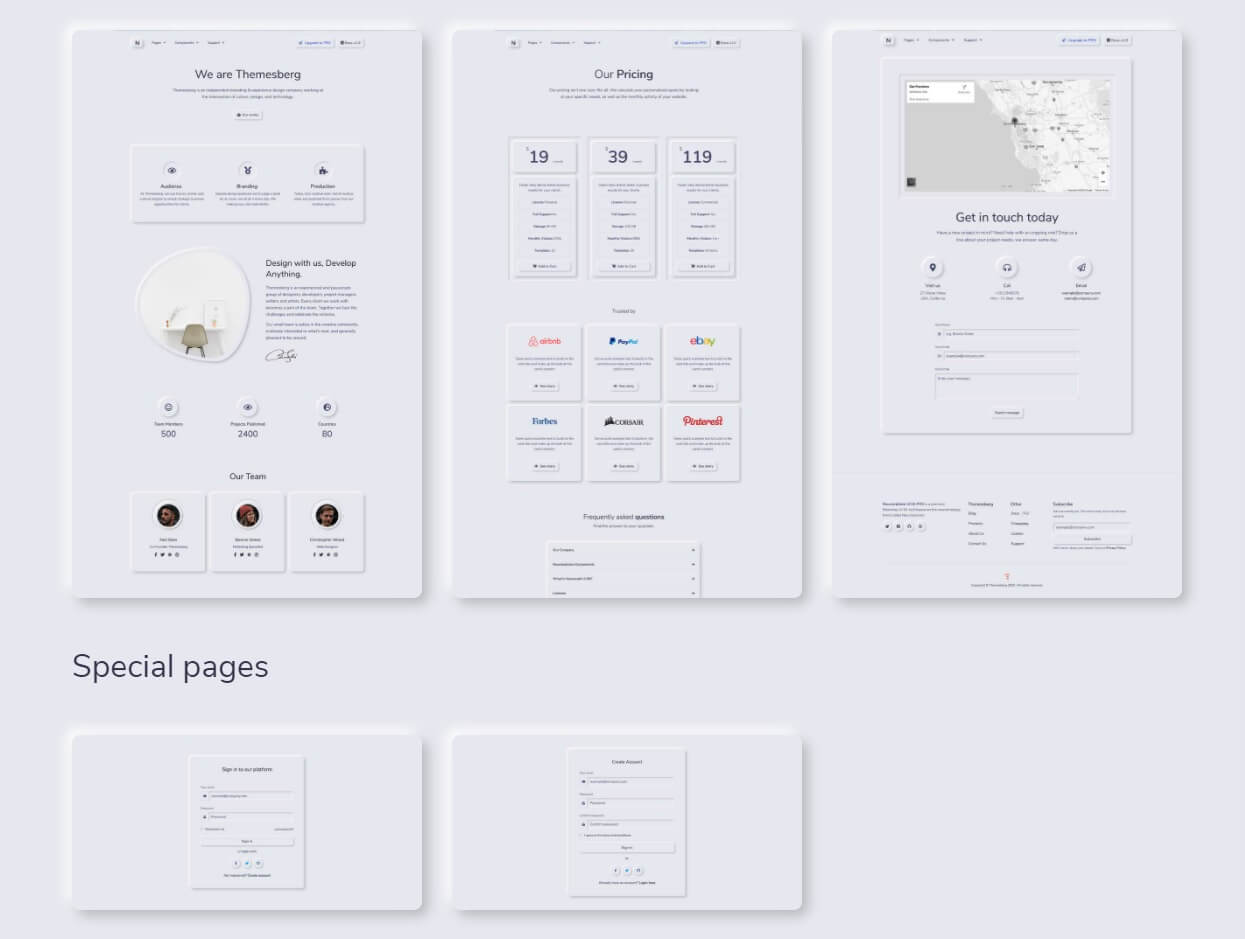 Neuromorphism UI Bootstrap - Sample Pages.