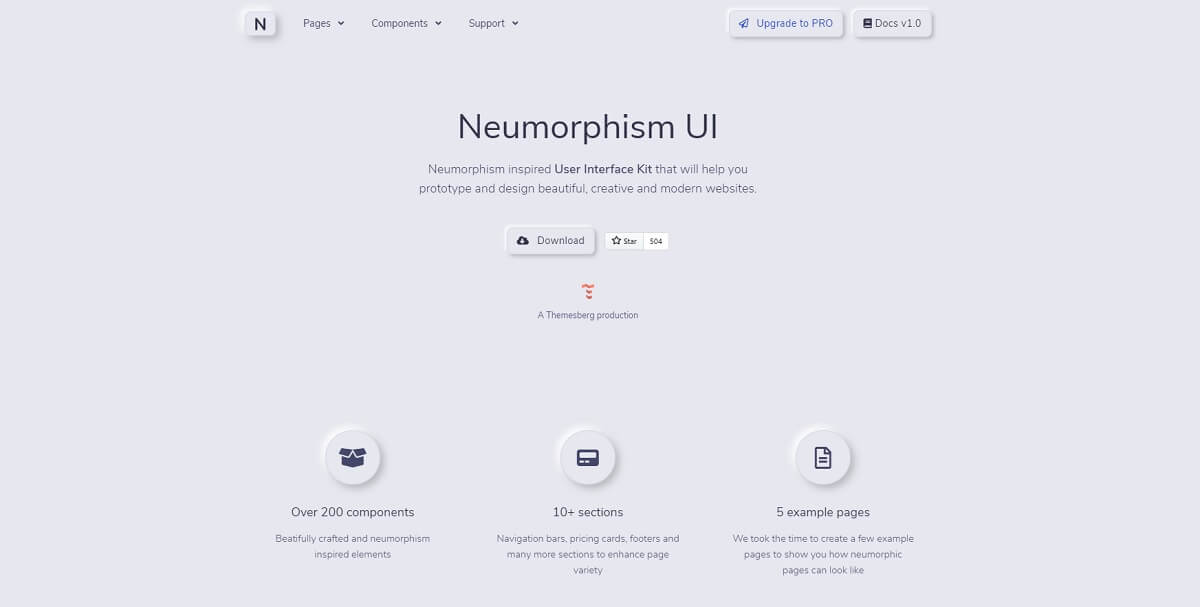 Neuromorphism UI design pattern, a modern product crafted by Themesberg.
