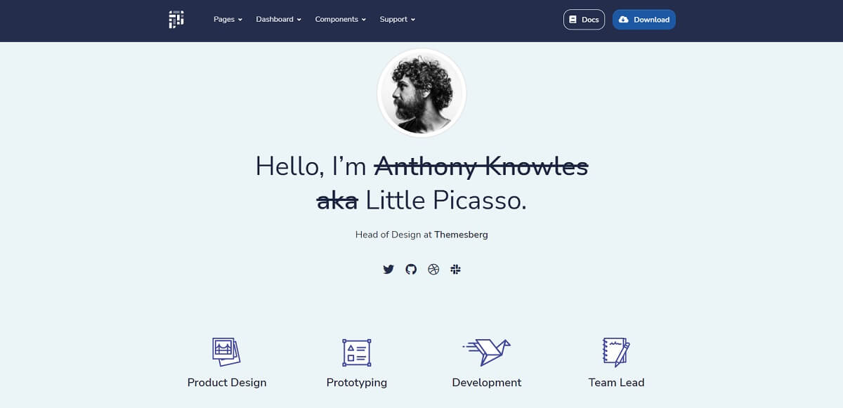 Sample Page provided by Pixel LITE, an open-source Bootstrap 5 template.