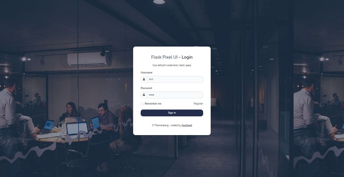 Flask Pixel Lite - Login Page