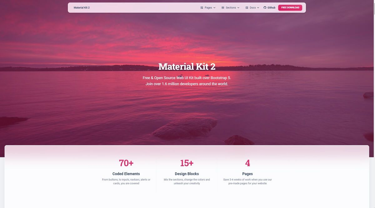 Bootstrap 5 - Material Kit 2 (open-source).