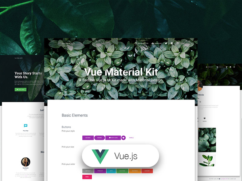 Vue Material Kit - Open-Source VueJS Product