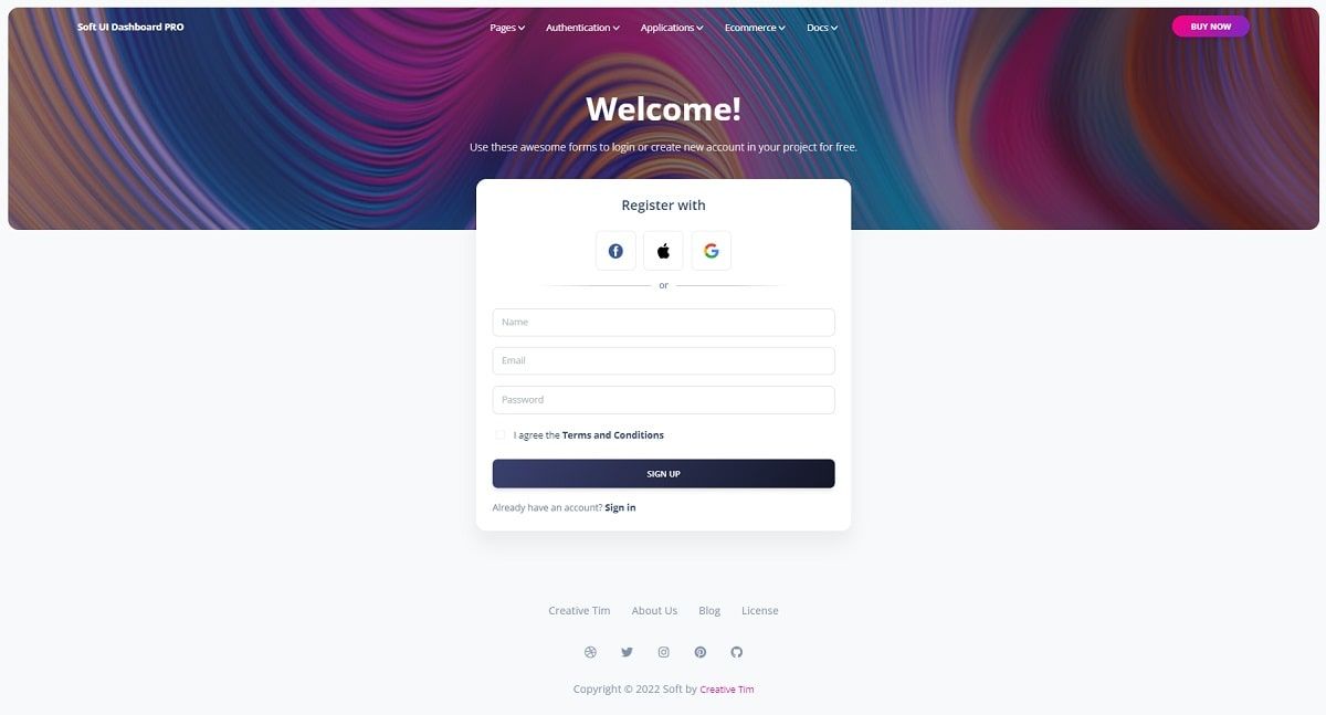 Vuetify Soft UI Dashboard PRO - Login Page