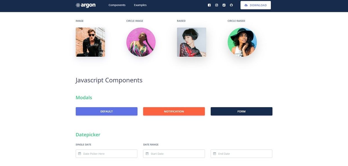 Argon Design System React - UI Components