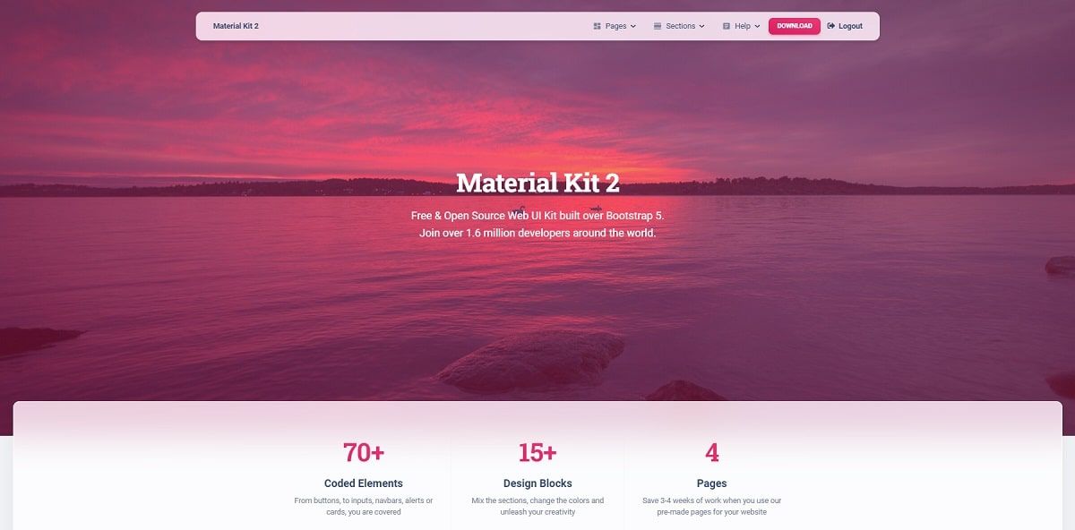 Material Kit 2 - Open-Source Bootstrap 5 Design.