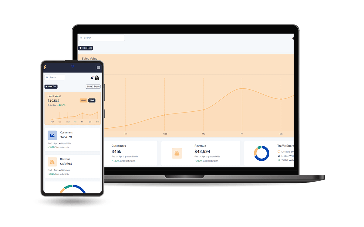 Django Bootstrap 5 Volt (Open-Source) - Mobile View