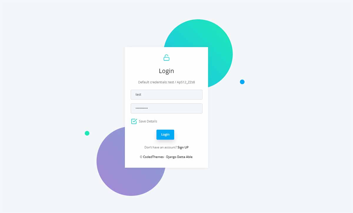 Flask Datta Able - Login page