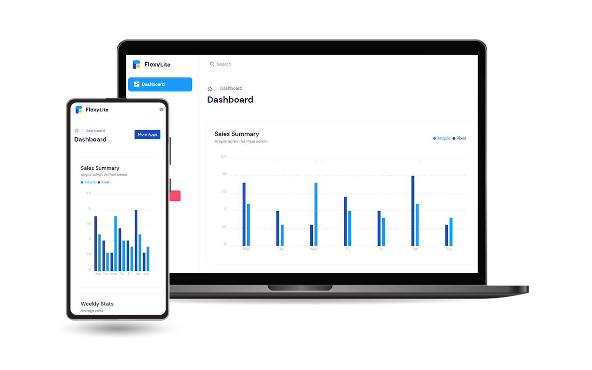 Flexy Lite - Open-Source Dashboard Template (Mobile View)