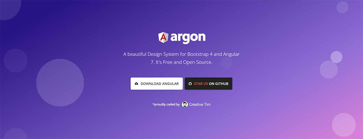 Argon Design System - Cover Image (Open-Source Angular Kit)