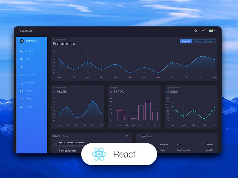 Black Dashboard React - Product Thumb Image (open-source)