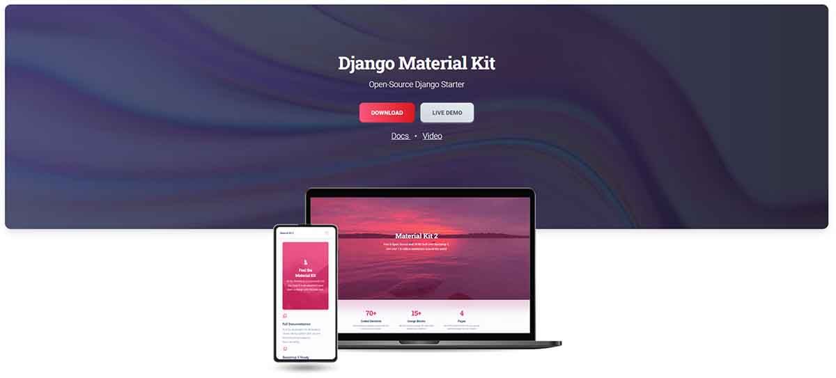 Django Material Kit - Product Cover (open-source starter)