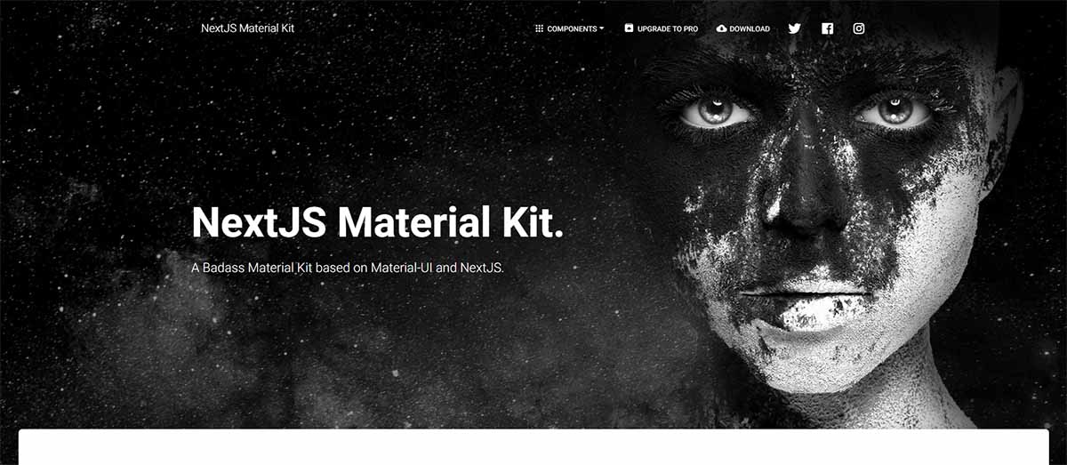 Next JS Material Kit - HERO Component (free template)