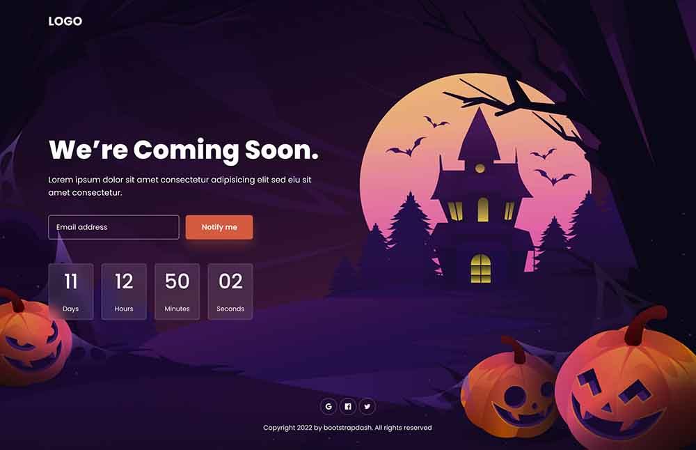 Free Landing Page - Halloween Template