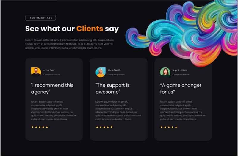 Web Design Agency - Testimonials Component (FIGMA), crafted by AppSeed