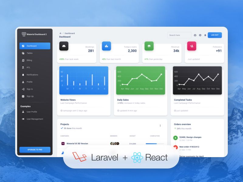 Material Dashboard React Laravel by Creative-Tim