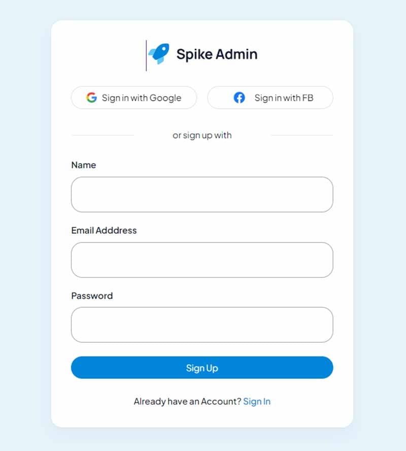 Spike Angular - Registration Page (free template)