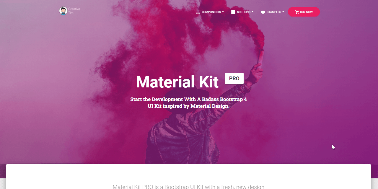 Material UI Kit - Open-source product crafted and released for free by Creative-Tim.