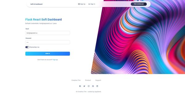 Flask React Soft Dashboard - Open-Source Full-Stack Project by AppSeed