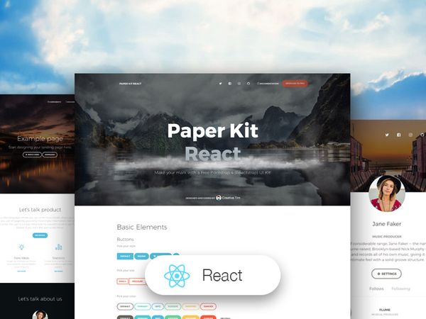 Paper Kit React is a free Bootstrap (by Creative-Tim)