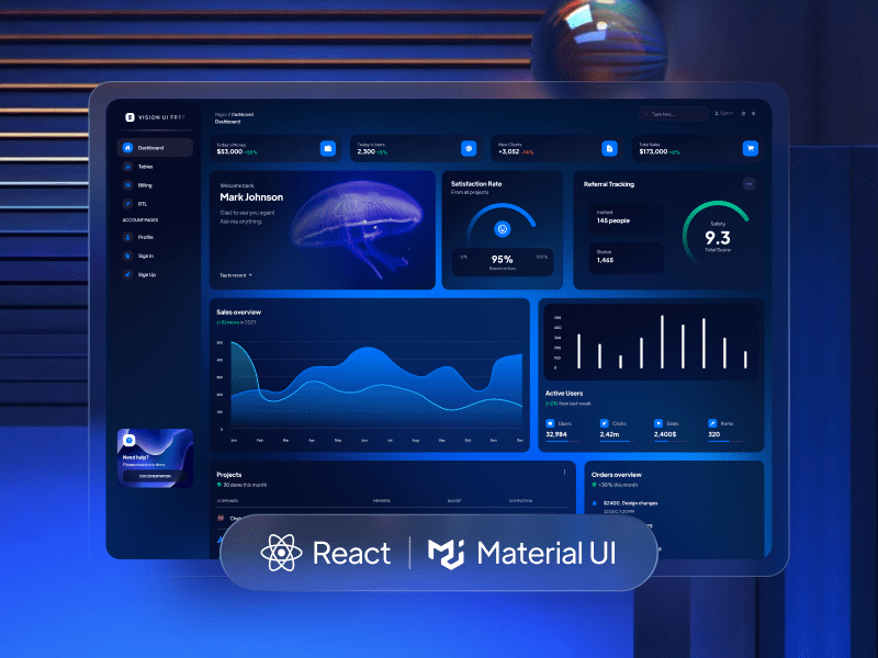 Free MUI Template - Vision UI by Creative-Tim 